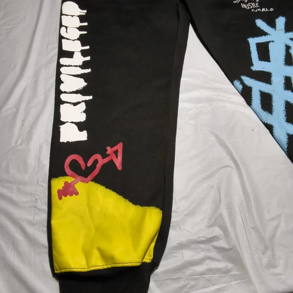 Bleecker & Mercer  Hustle World Sweatpants  Urban Graphic Street wear Size 3Xl - Picture 6 of 10